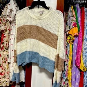 Sincerely, Jules size large, long sleeve, lightly worn sweater, multicolor
